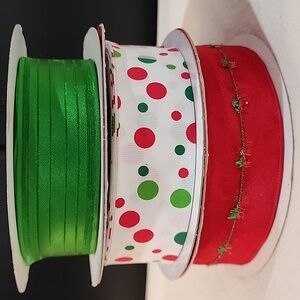 3 Rolls Holiday Kirkland Wire-edged Ribbon, 1-1/2" x 136 yards approx total